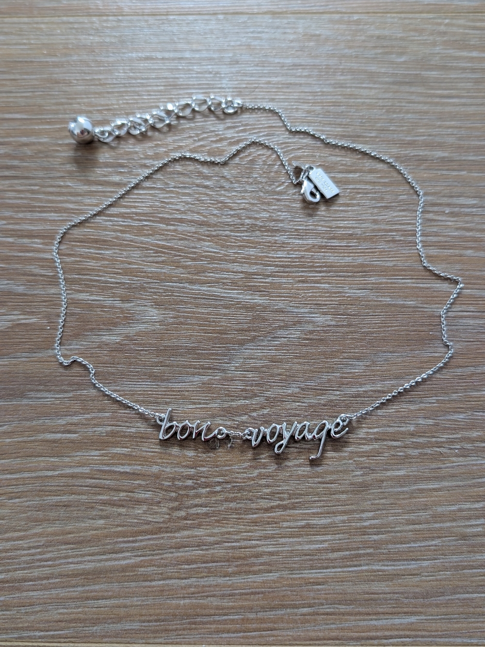 kate spade "bon voyage" Script Necklace